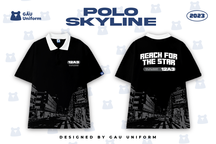 Áo lớp Polo Skyline - Đen