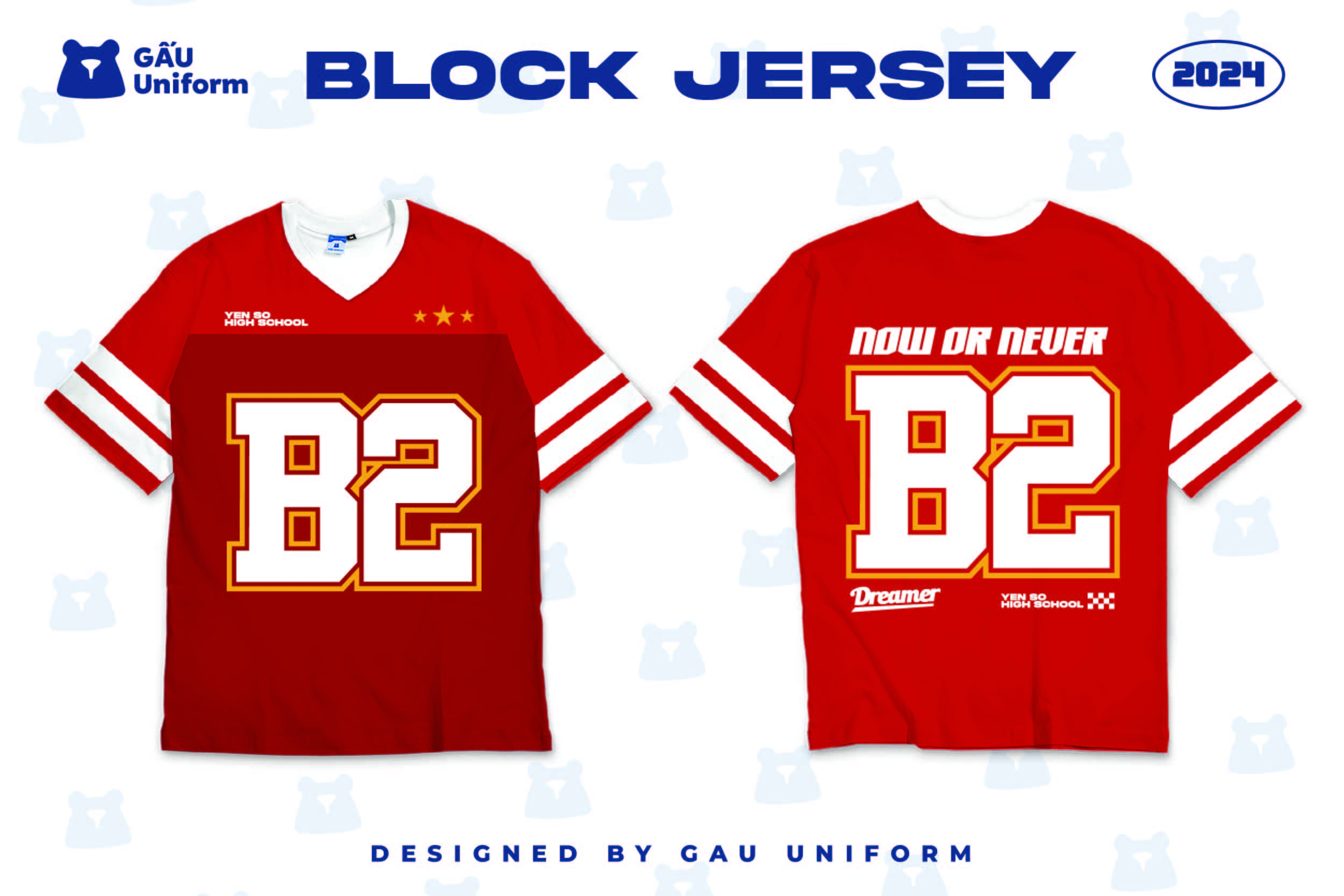 Áo lớp Block Jersey Đỏ