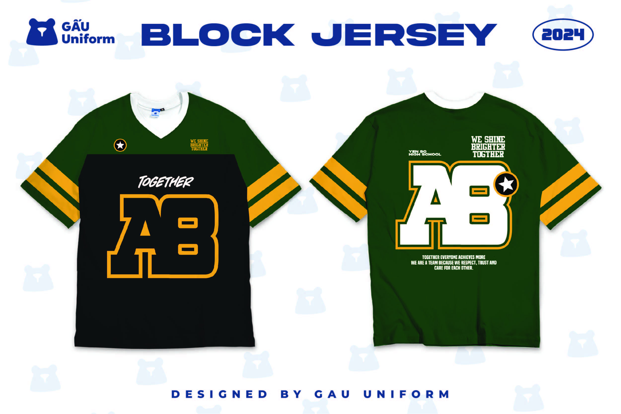 Áo lớp Block Jersey Xanh Đen