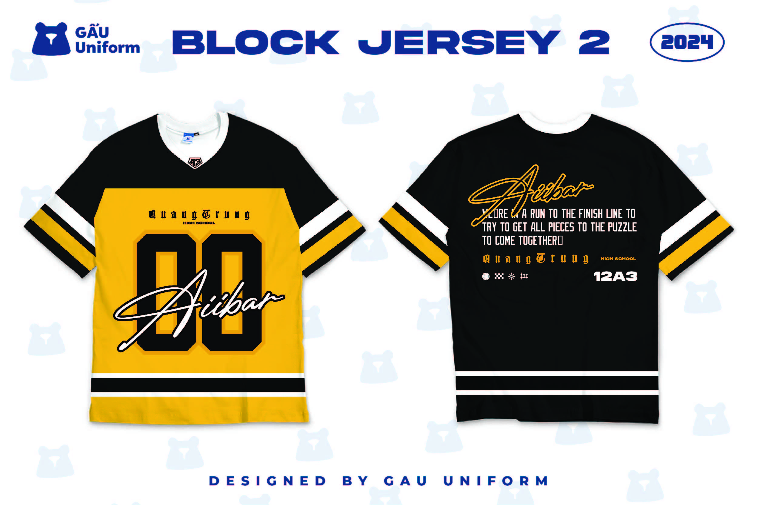 Áo lớp Block Jersey Đen - Vàng