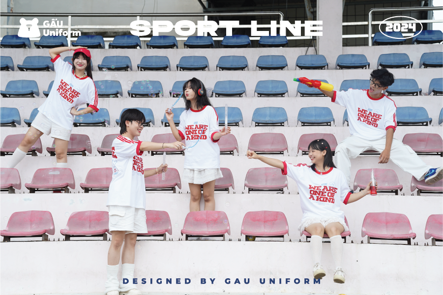 Áo lớp Sport Line Trắng - Đỏ