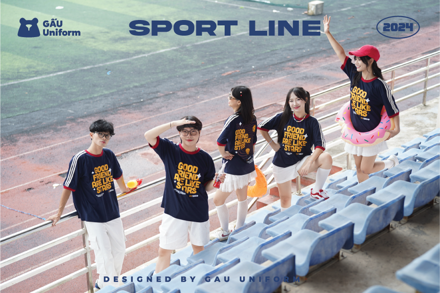 Áo lớp Sport Line Xanh than - Trắng