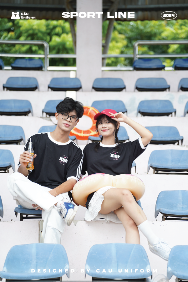 Áo lớp Sport Line Đen - Trắng