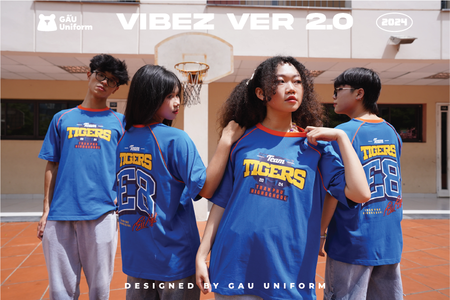 Áo lớp Vibez 2.0 Xanh dương - Cam