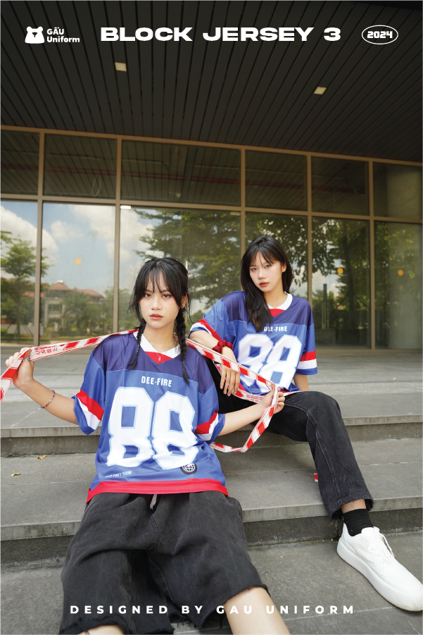 Áo lớp Block Jersey VOL.03 Xanh - Trắng