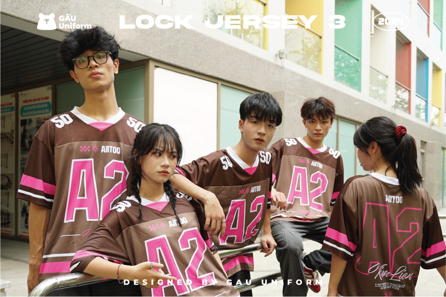 Áo lớp Block Jersey VOL.03 Nâu - Hồng