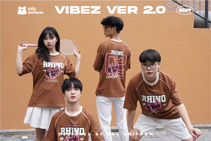 Áo lớp Vibez 2.0 Nâu - Trắng