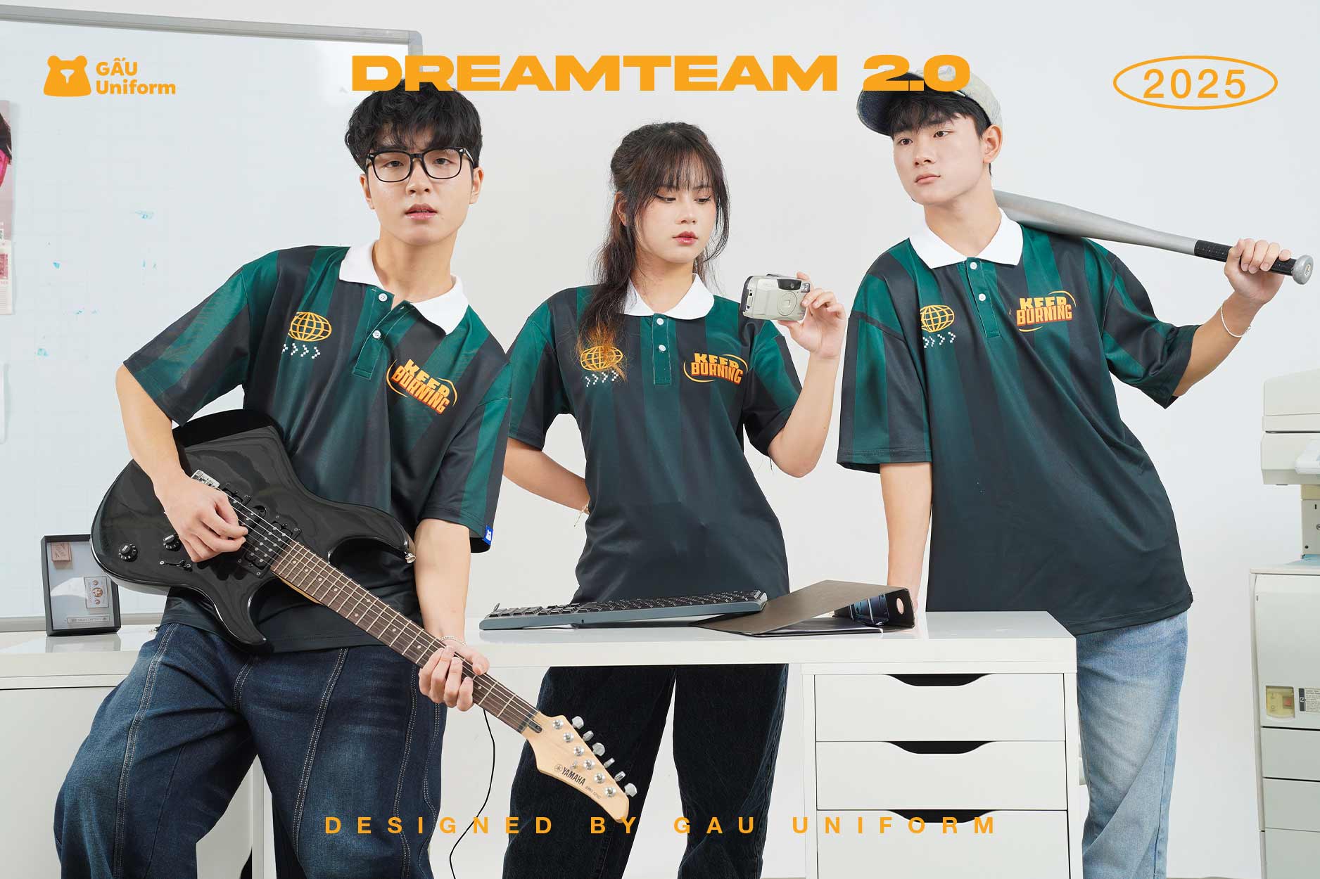 Áo lớp Dream Team 2.0 Sọc Xanh lá - Đen
