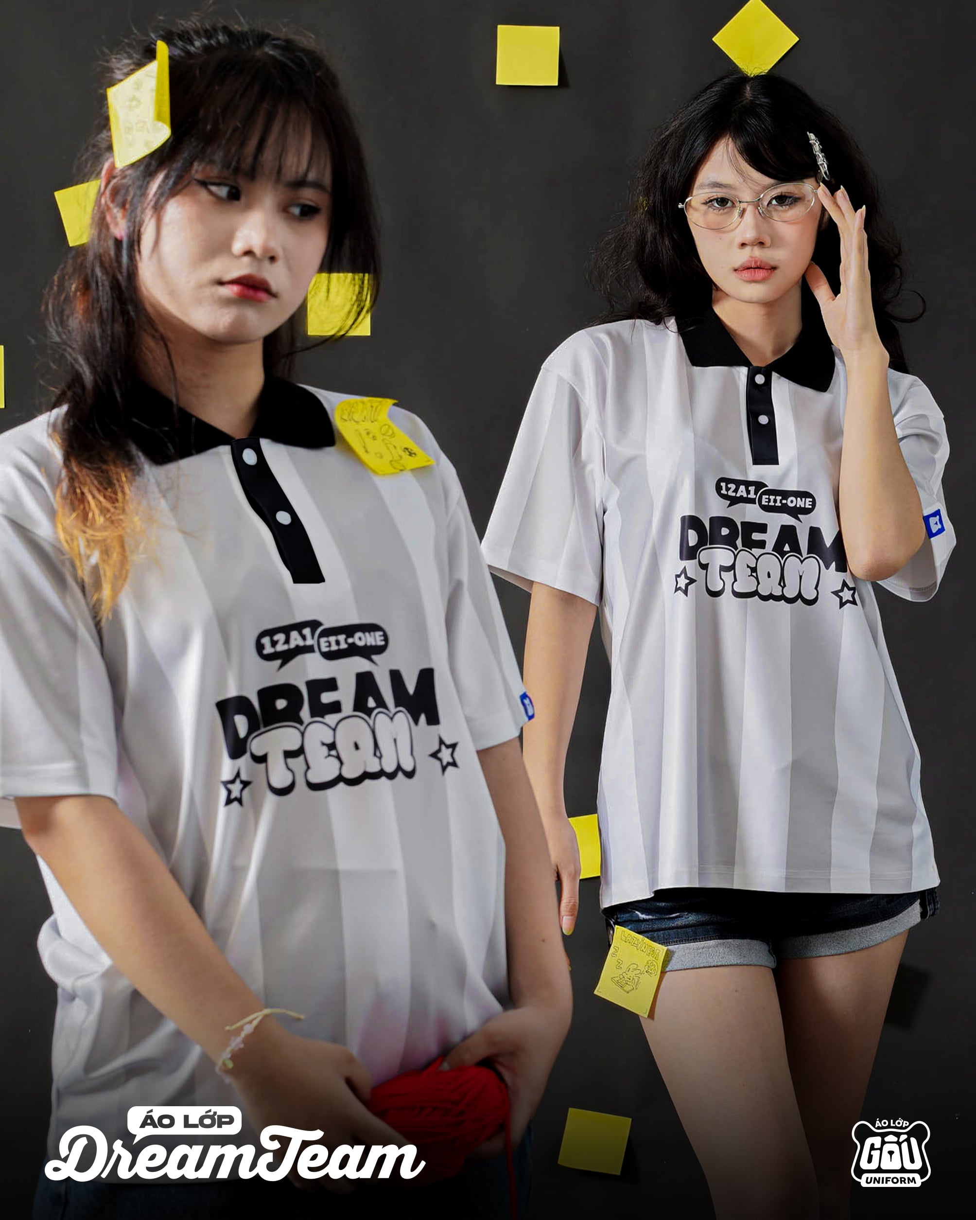 Áo lớp Dream Team 2.0 Sọc Xám - Trắng