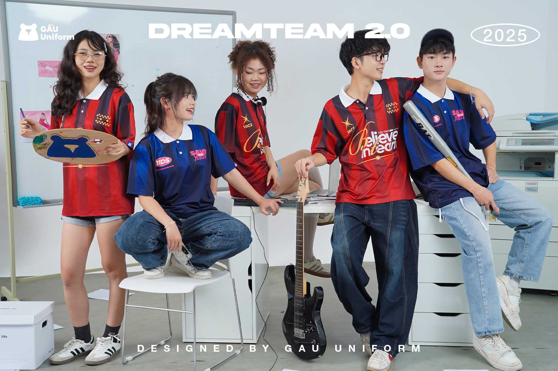 Áo lớp Dream Team 2.0 Sọc Xanh đậm