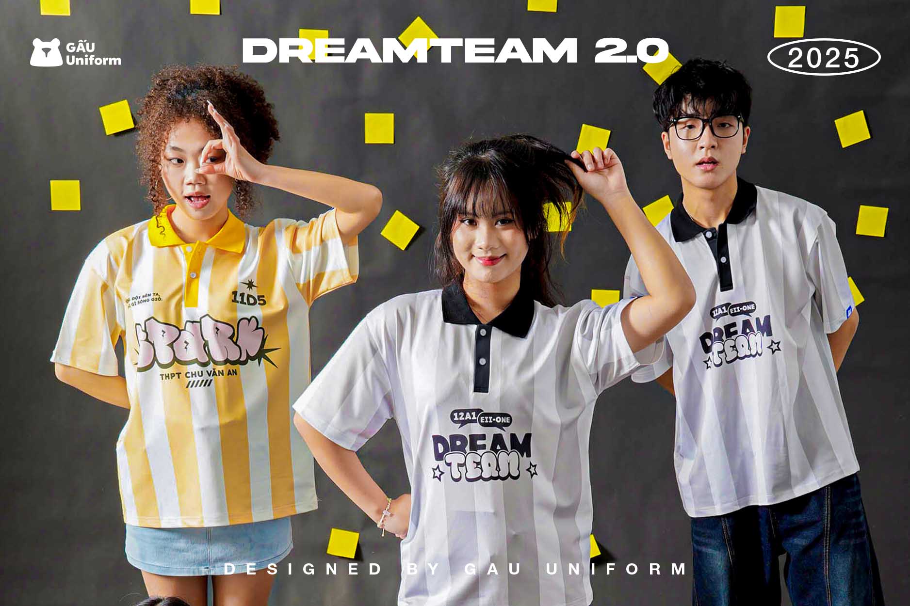 Áo lớp Dream 2.0 Sọc Vàng - Trắng