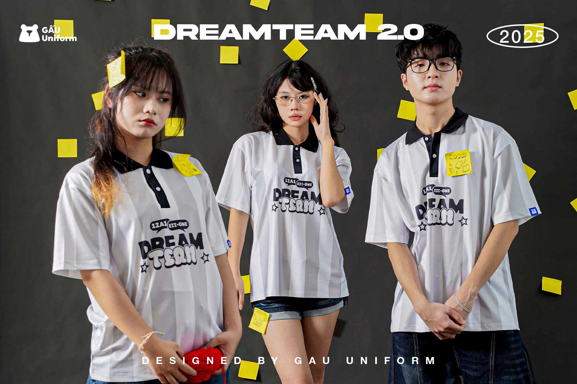 Áo lớp Dream Team 2.0 Sọc Xám - Trắng
