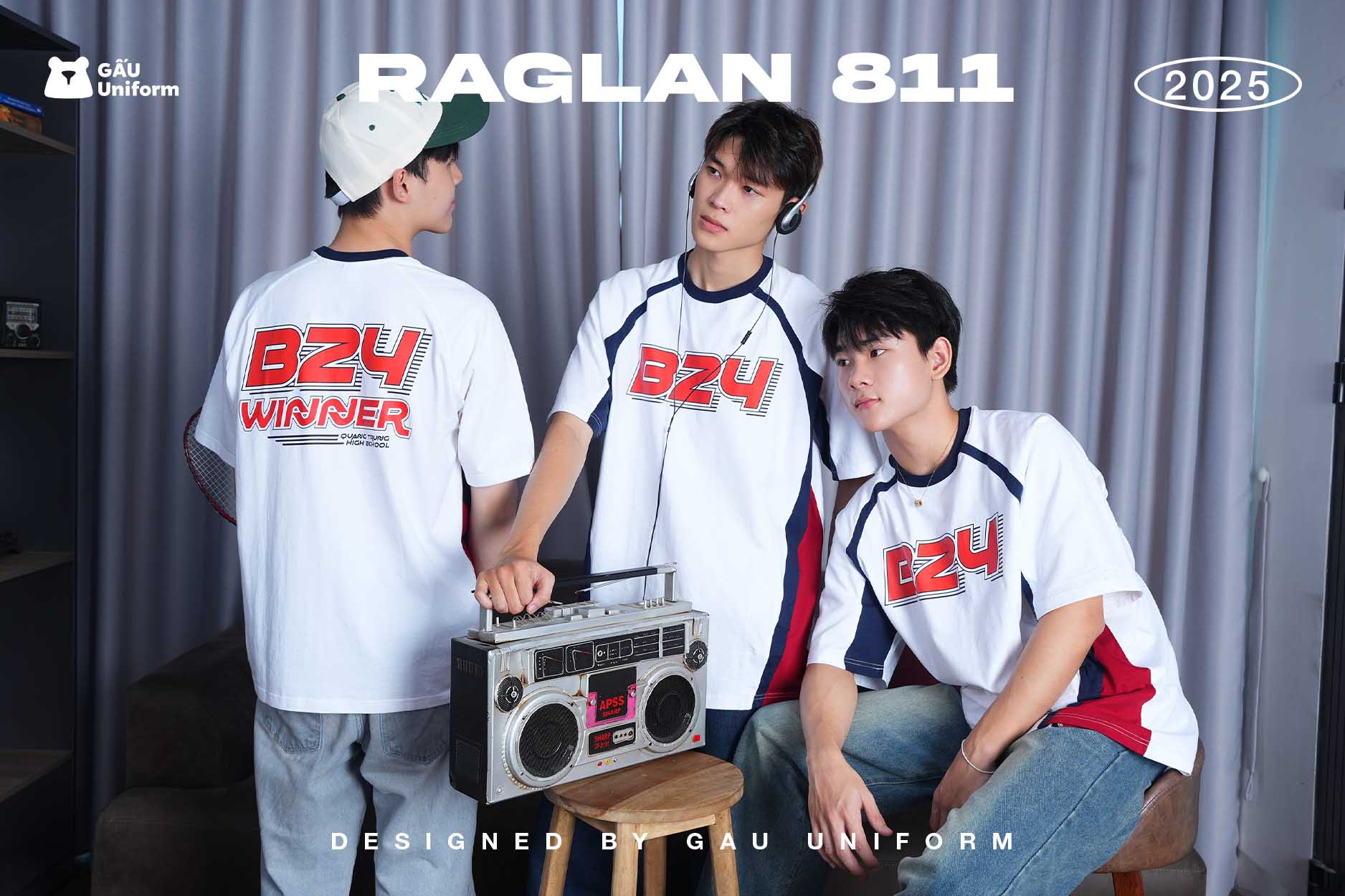 Áo lớp Raglan 811 Trắng