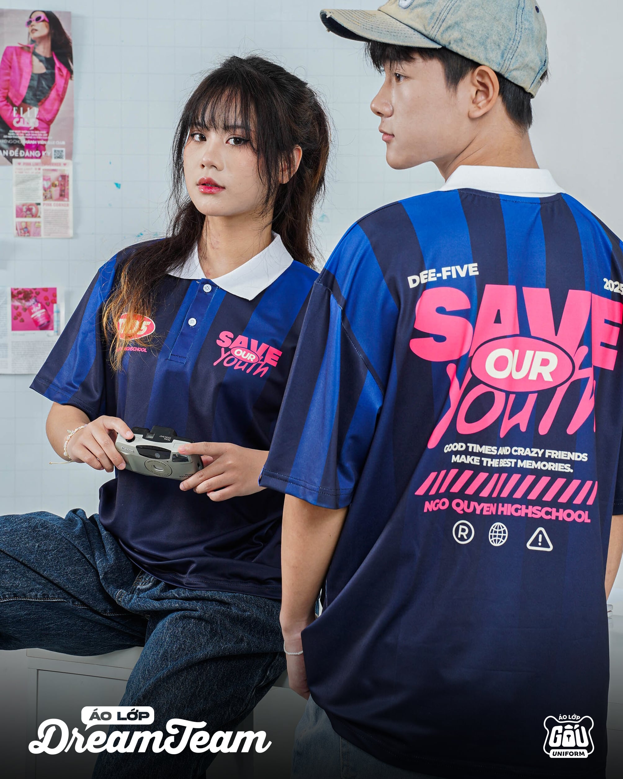Áo lớp Dream Team 2.0 Sọc Xanh đậm