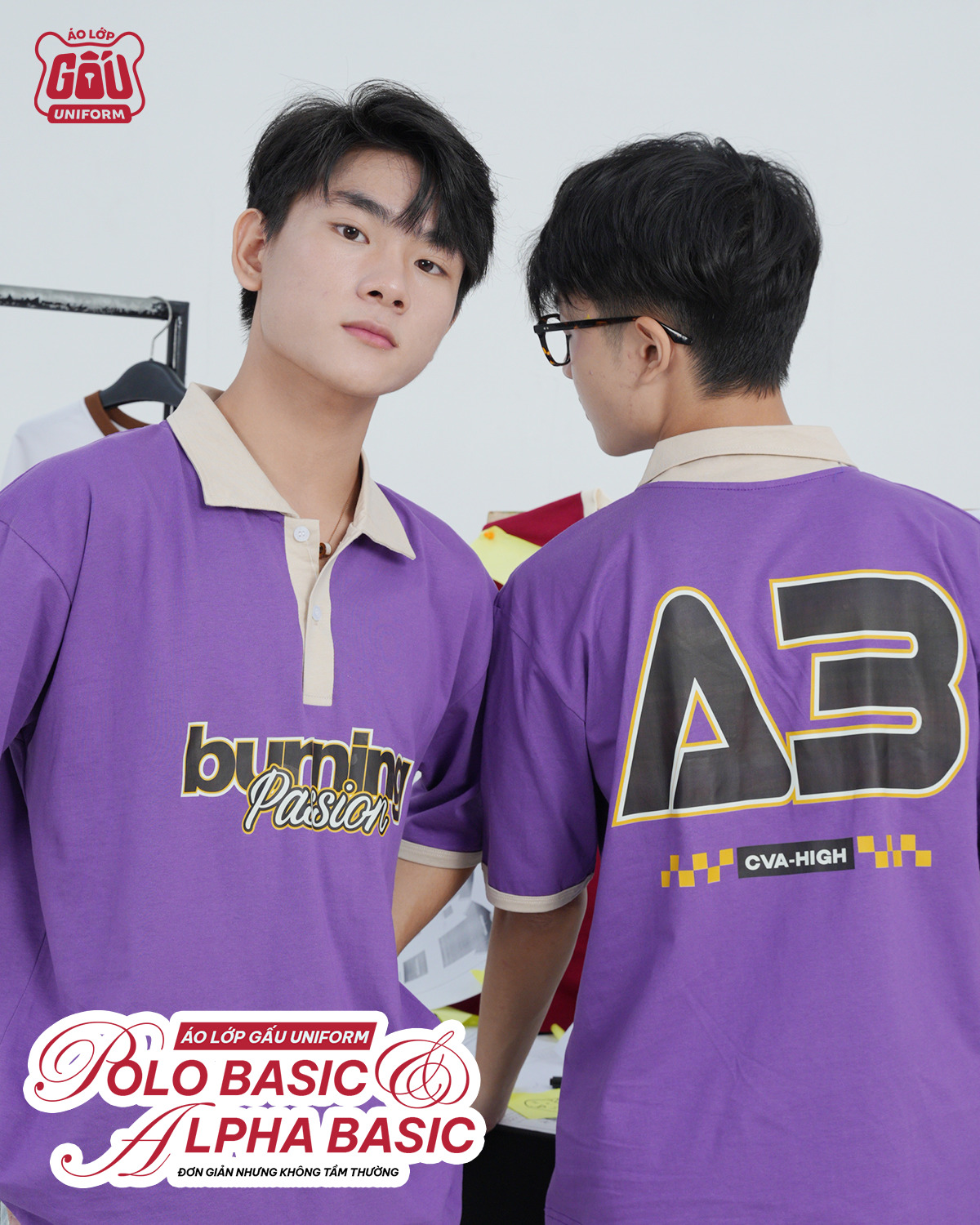 Áo lớp Alpha Basic màu tím