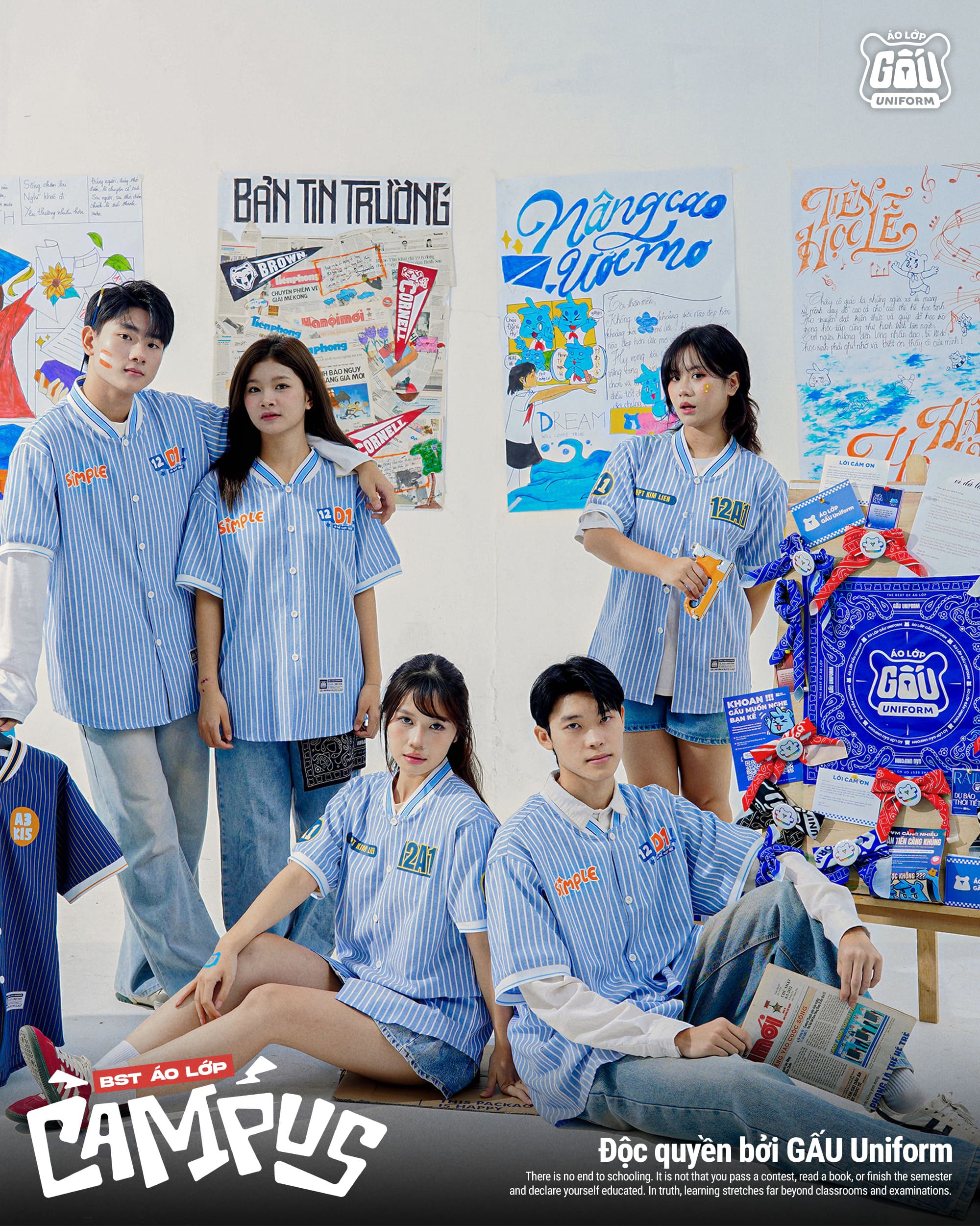 Áo lớp Campus màu xanh dương