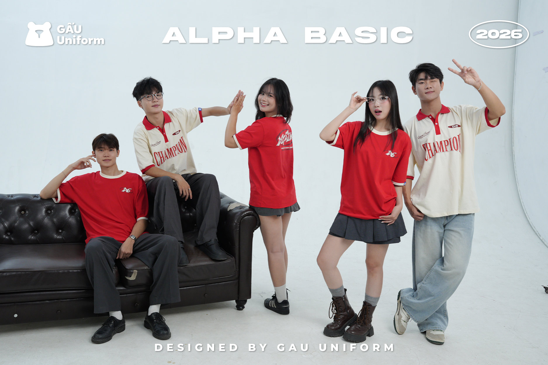 Áo lớp Alpha Basic màu kem