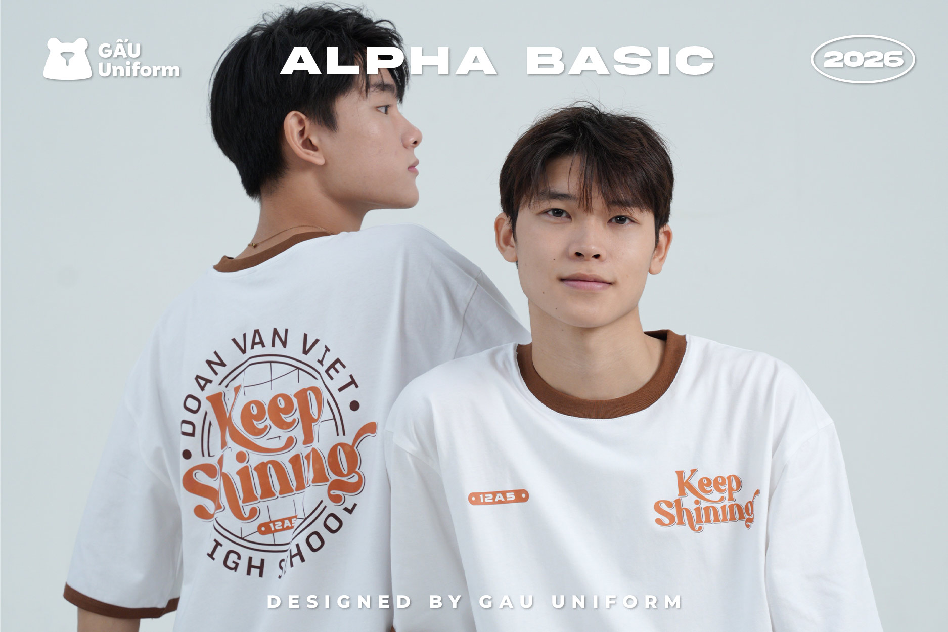 Áo lớp Alpha Basic màu trắng
