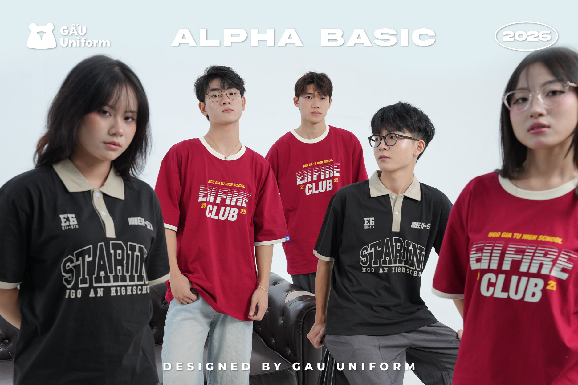 Áo lớp Alpha Basic màu đỏ