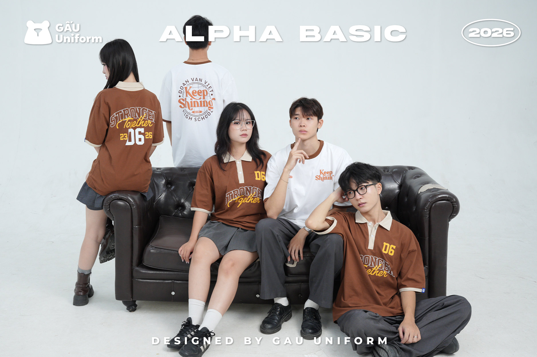 Áo lớp Alpha Basic màu nâu