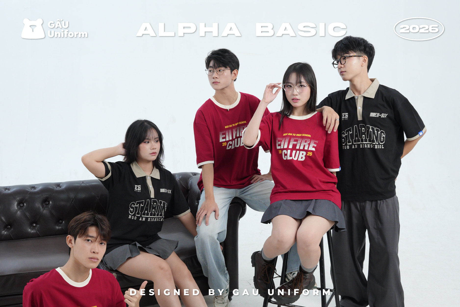 Áo lớp Alpha Basic màu đen