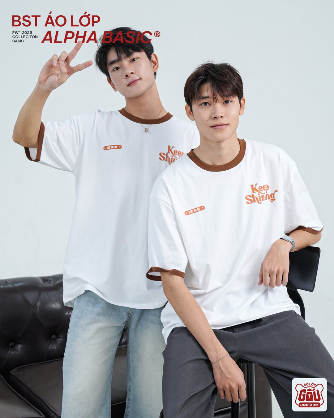 Áo lớp Alpha Basic màu trắng