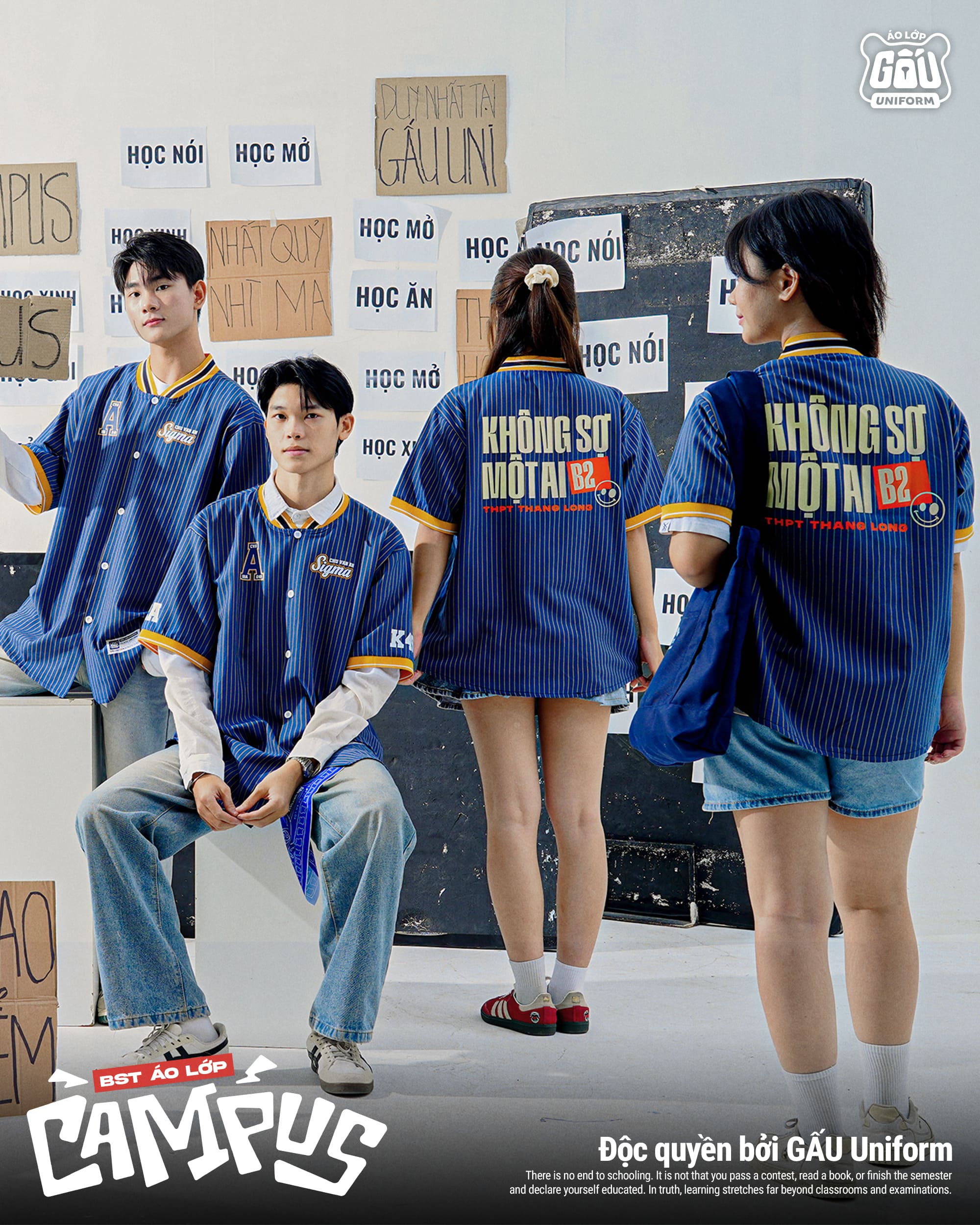 Áo lớp Campus màu xanh than