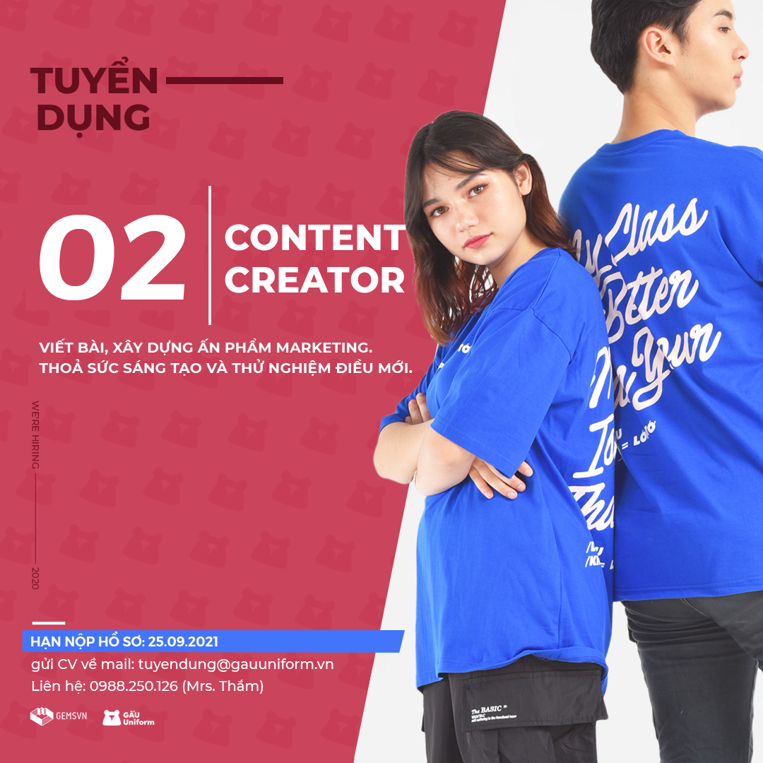 GẤu Uniform TuyỂn DỤng Content Creator Fulltime